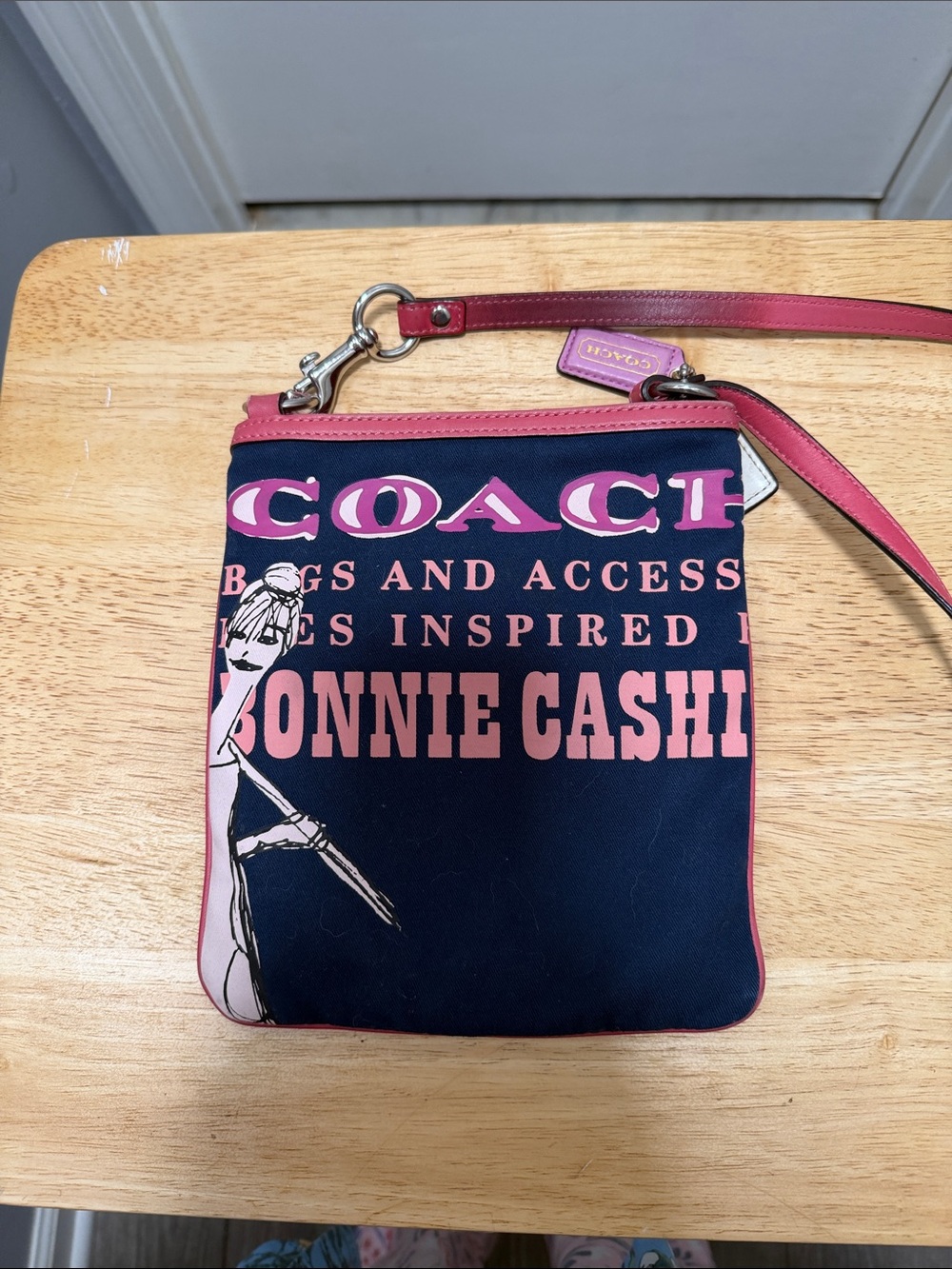 Coach Navy and Pink Bonnie Cashin Graphic Crossbody